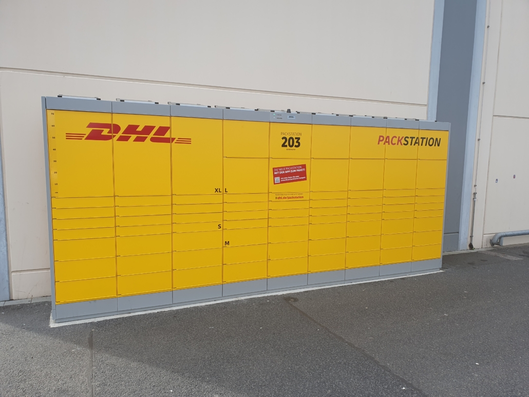 NEU DHL Packstation auf dem Parkplatz hirschcenteraachen