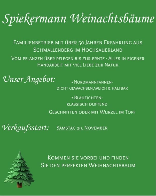 Spiekermann Weihnachtsbäume Angebot